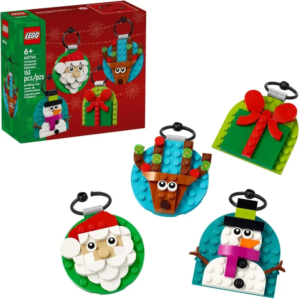 Lego Christmas Ornament Selection Building Toys Ages 6+ - Hanging Christmas