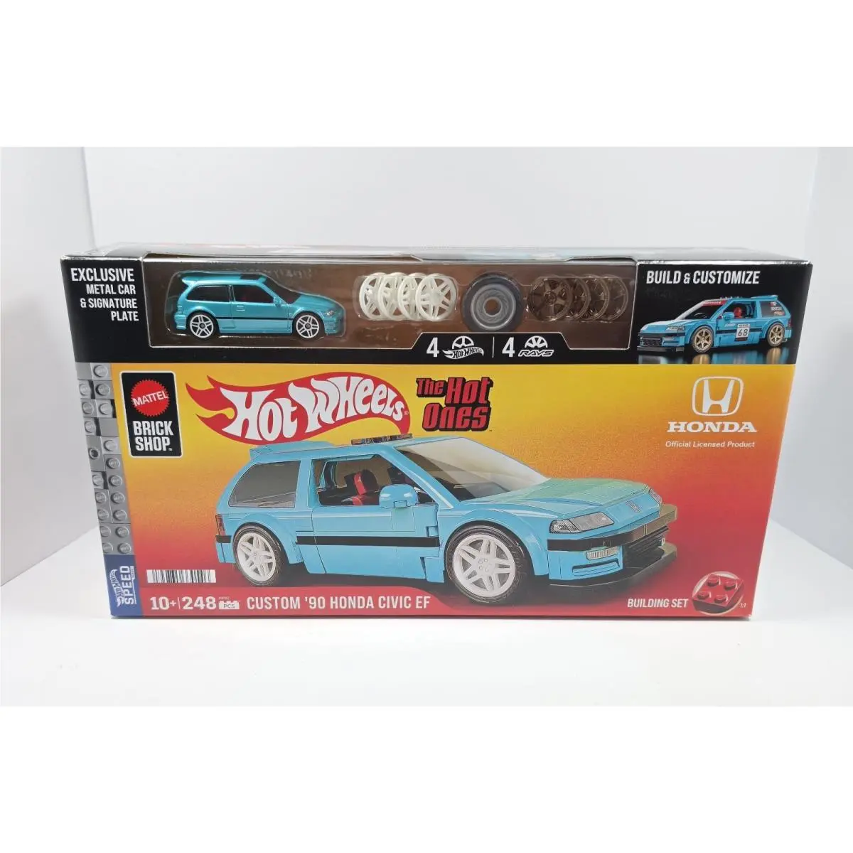 Mattel Brick Shop Hot Wheels Speed Series Custom `90 Honda Civic EF Building Set