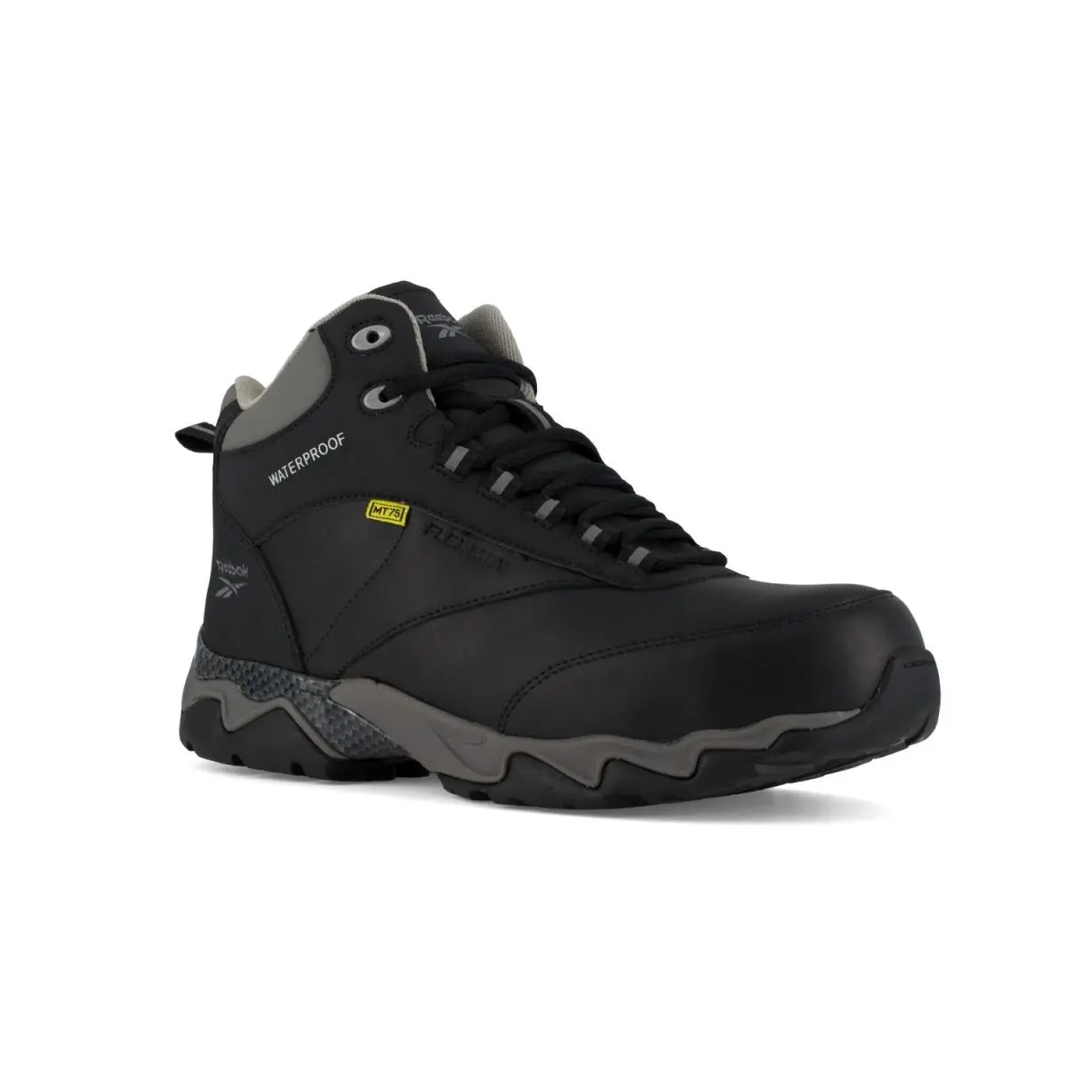 Reebok Work Beamer Comp Toe Work Boot Met Guard Black with Grey Trim - 6 Medium