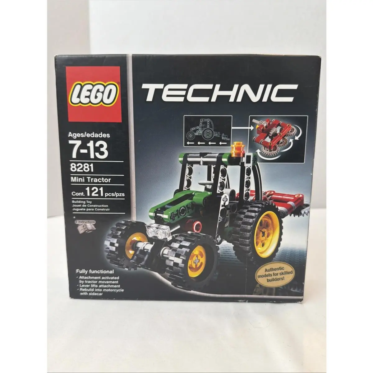 Lego Technic - Mini Tractor / Motorcycle W/ Sidecar Set 8281 - Box