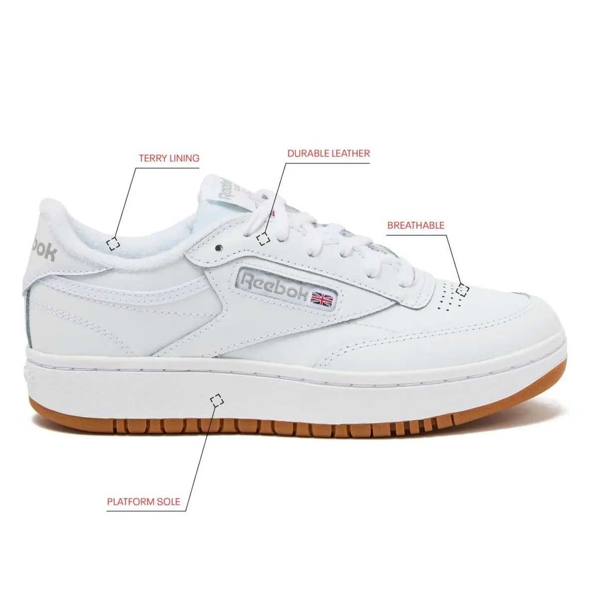 Reebok shoes - Ib457 - Ib457 - White/Reebok Gum 07/White (UPC: 193105891847) 0
