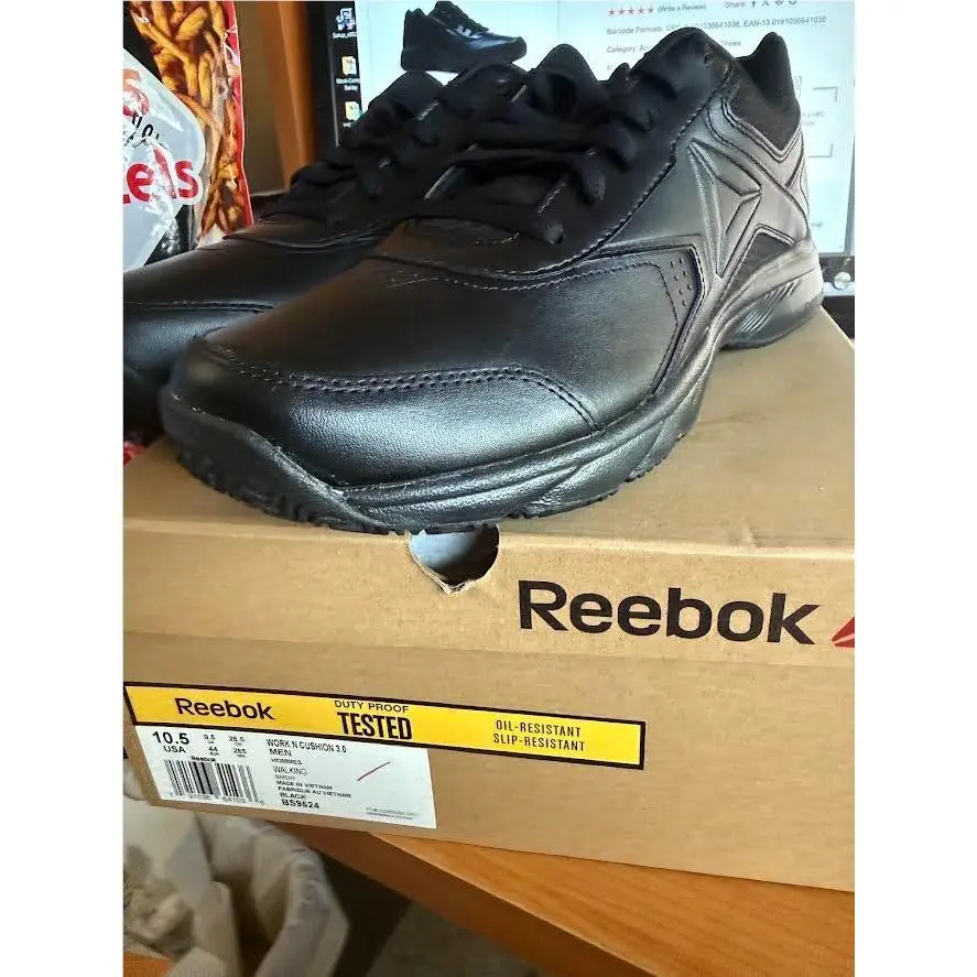Mens Work N Cushion 3.0 Leather Dmxride Work Shoes BS9524 SZ 10.5 by Reebok