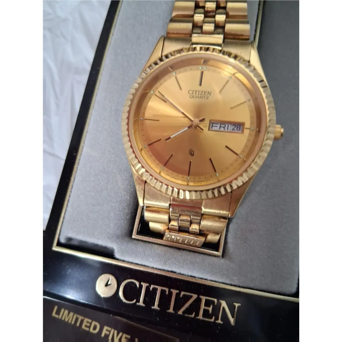 Vintage  Presidential Style Gold Tone Watch 35mm B56 by Citizen