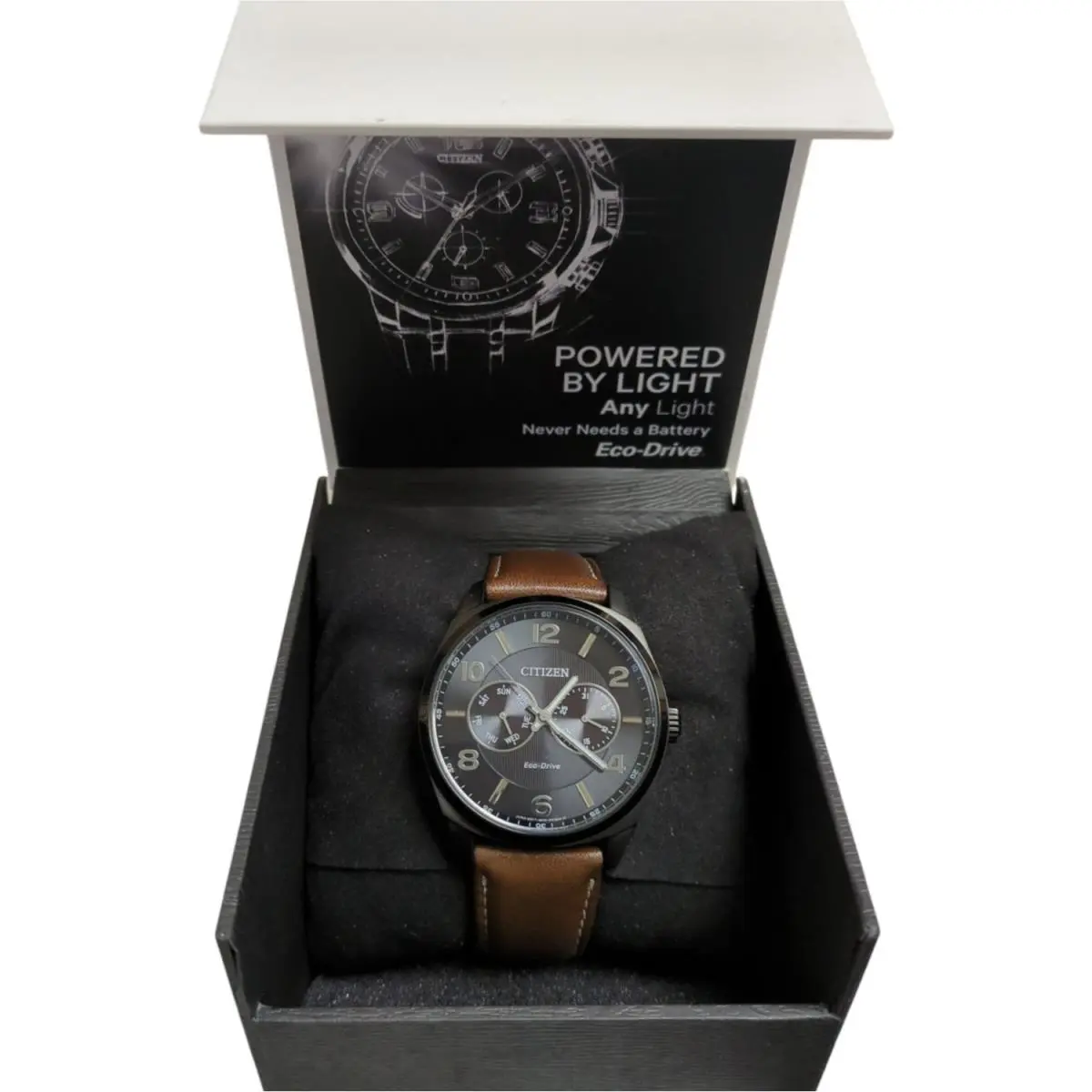 Men`s Eco-drive Black-tone Dress Classic Watch 44mm AO9028-07E by Citizen