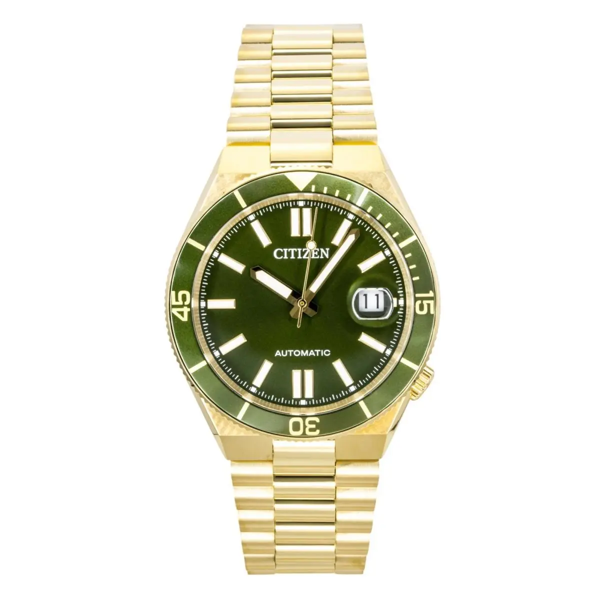 Tsuyosa Shore Analog Green Dial Automatic 100M Men`s Watch NJ0232-53X by Citizen