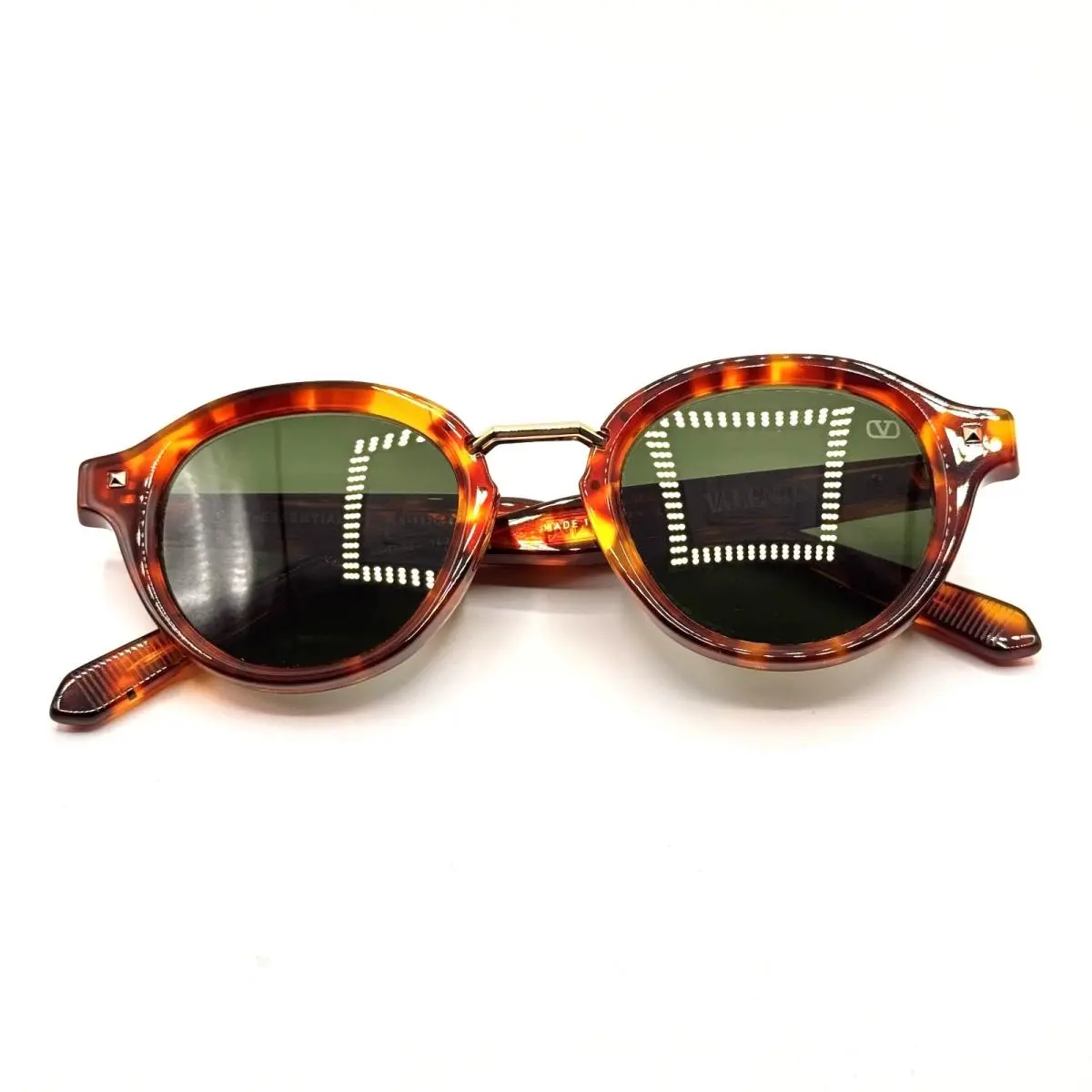 Sunglasses V-essential IV VLS-132C Tortoise Round Frame Green Lens by Valentino