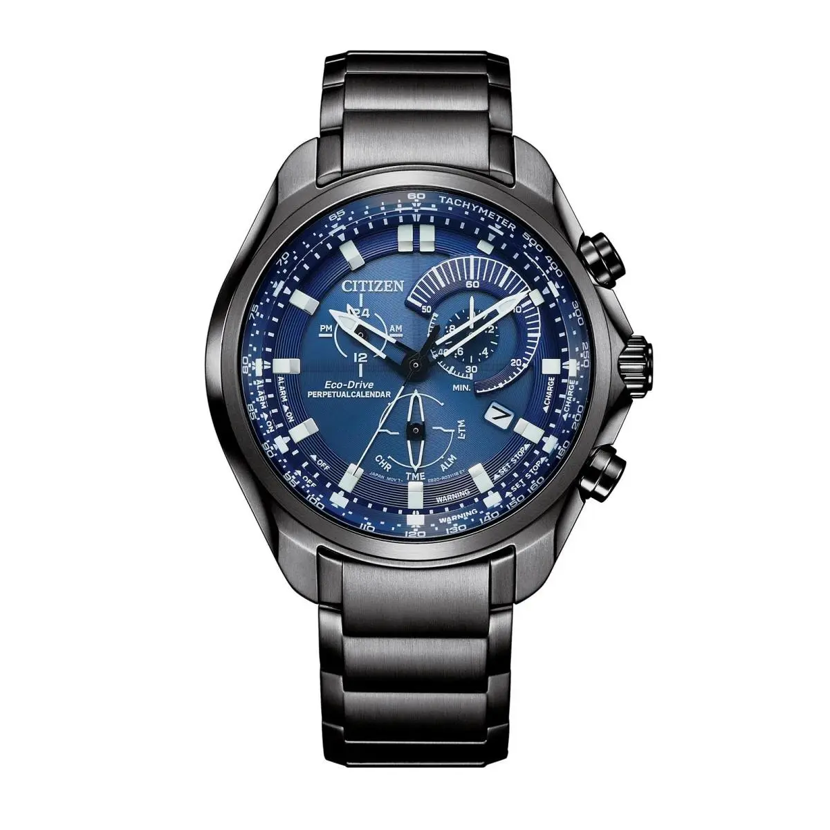 Eco-drive Sport Chronograph BL5607-54L Gray Stainless Steel Blue Watch by Citizen