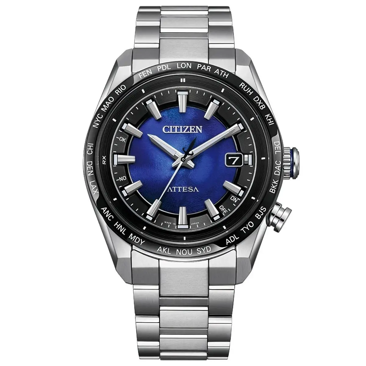 Attesa CB0288-65L Unite with Blue Solar Radio Titanium Limited Men Watch by Citizen