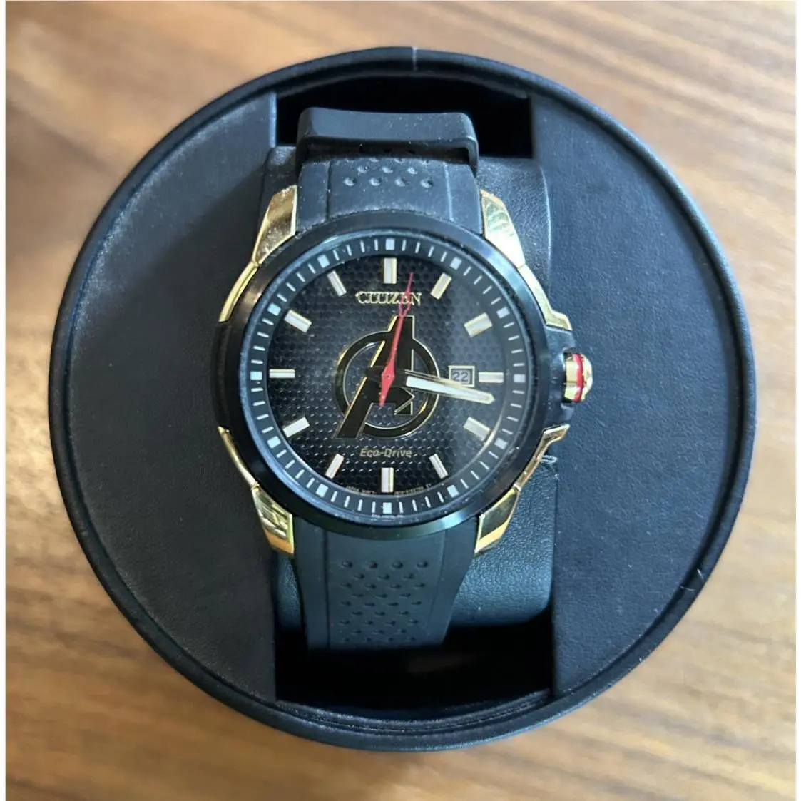 Marvel Avengers Eco-drive Gold Stainless Steel Men`s Watch Works by Citizen