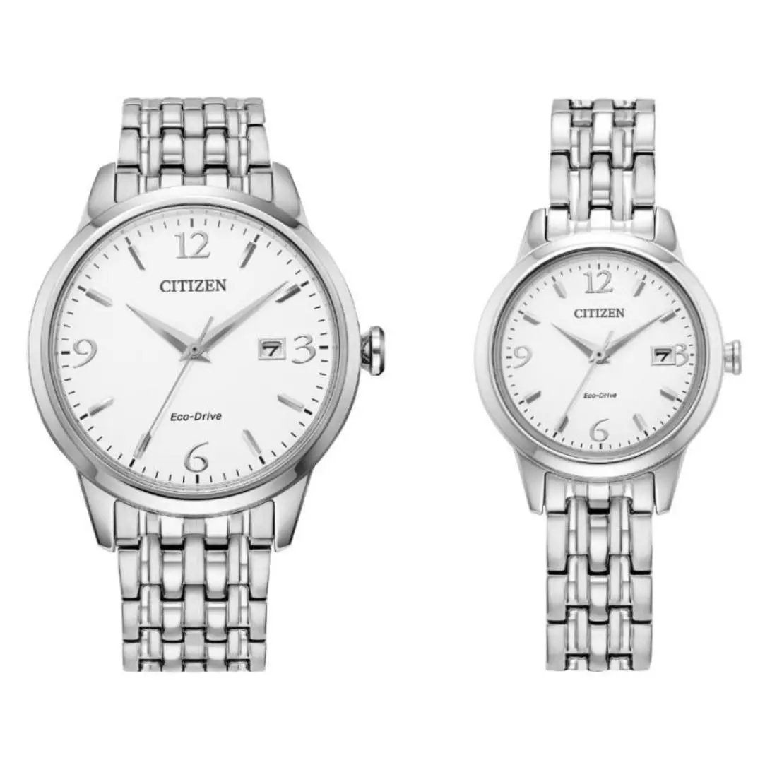 His Hers Eco-drive Corso White Dial Watch Set PAIRS-RETAIL-5056 by Citizen