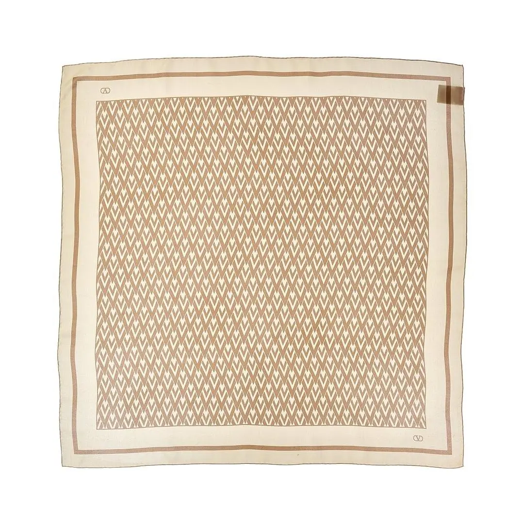 Silk Scarf Men`s Beige Os by Valentino