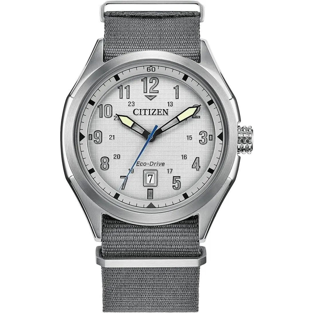 Terra Force Silver-tone Dial Nylon Strap Men`s Watch AW1890-01A by Citizen