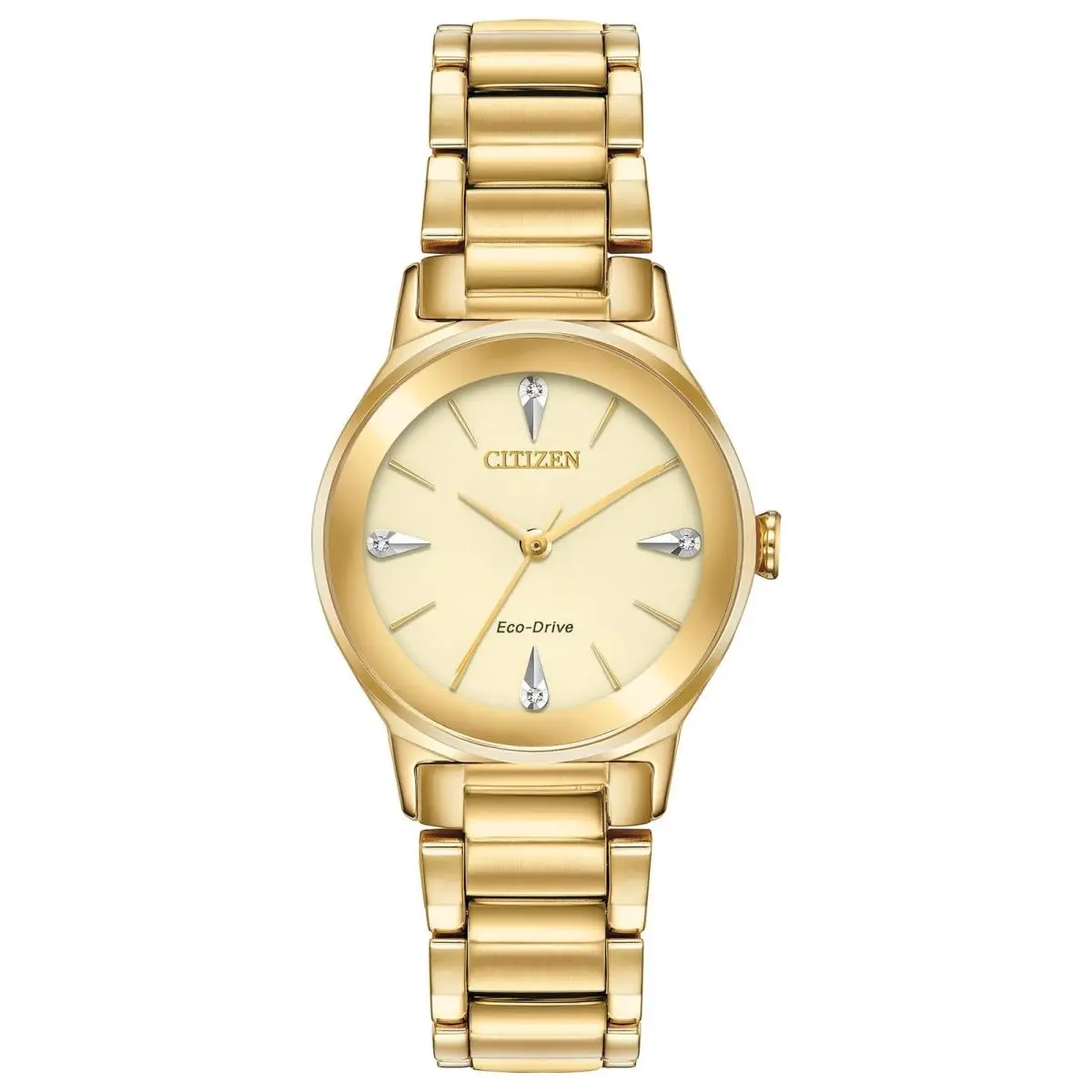 Eco-drive Axiom EM0732-51P 28mm Gold Stainless Steel Champagne Watch by Citizen