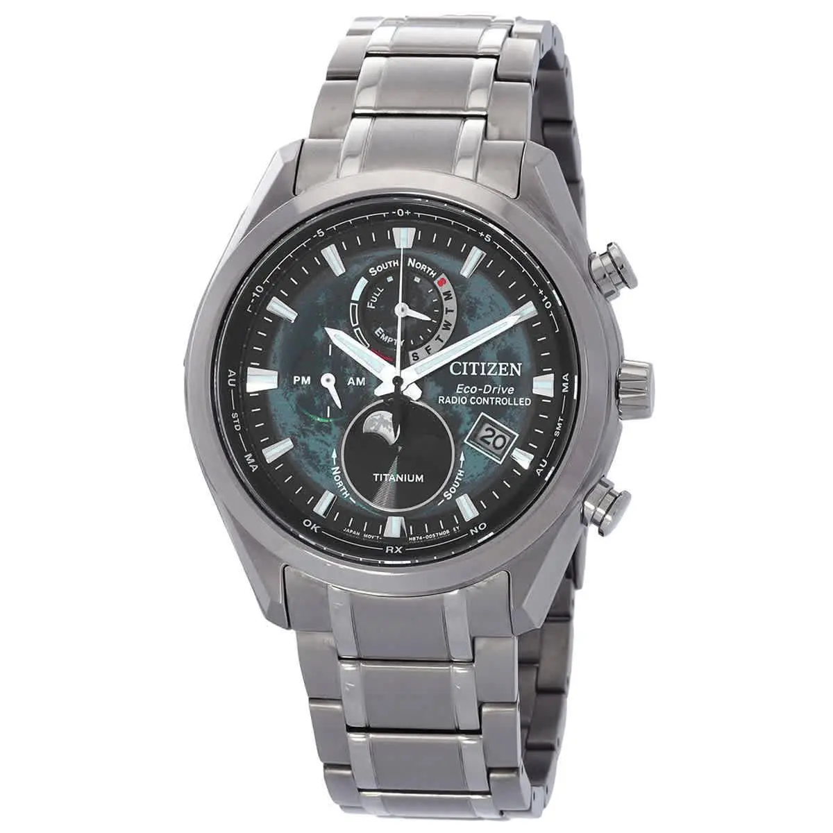 Radiocontrolado Perpetual Chronograph Quartz Green Dial Men`s Watch by Citizen