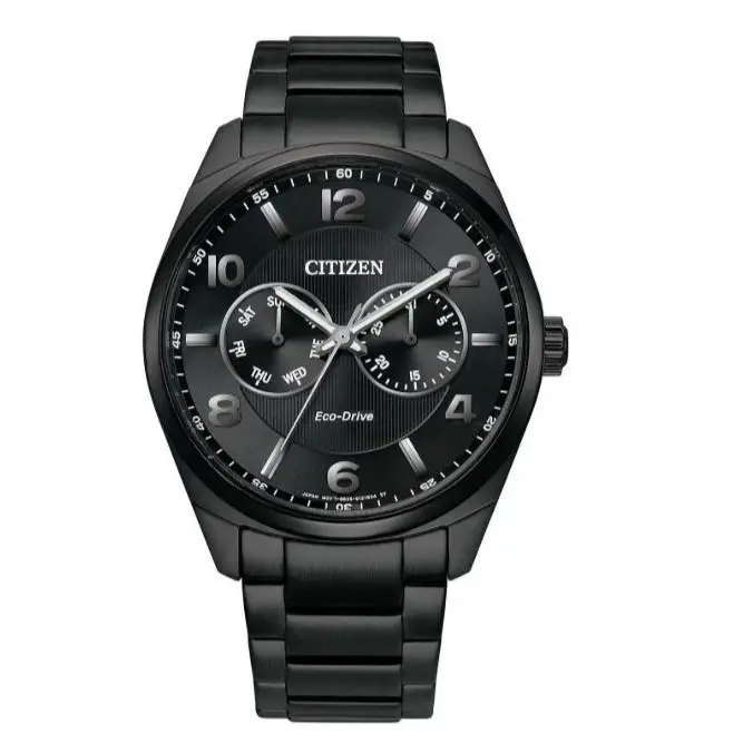 Eco-drive AO9028-58E Men’s Black Stainless Steel Day Date Watch 43mm by Citizen