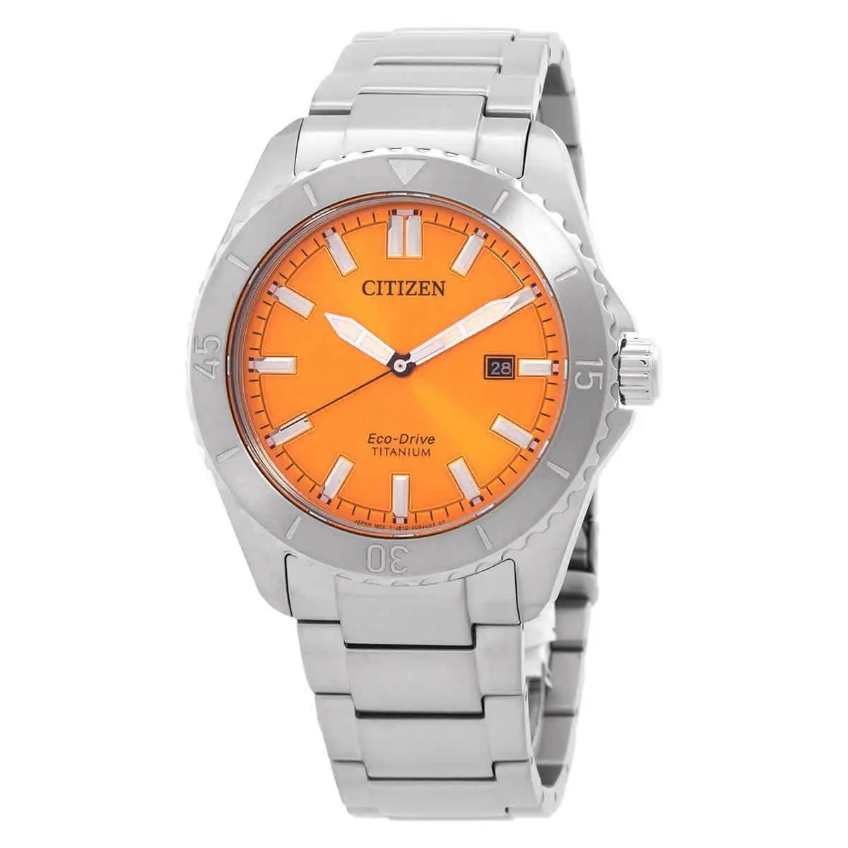 Brycen Eco-drive Orange Dial Men`s Wrist Watch AW1840-50X by Citizen