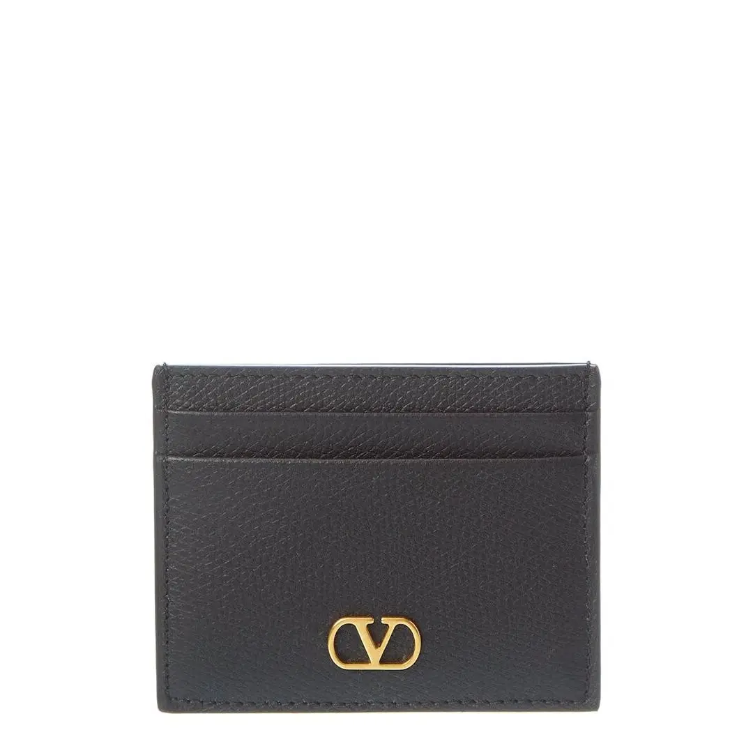 Vlogo Signature Leather Card Holder Women`s Black Ns by Valentino