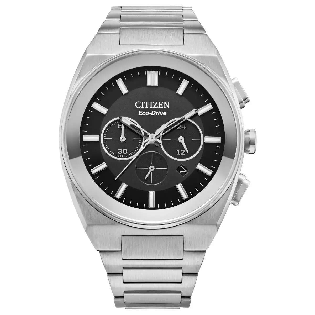 Citizen Axiom SC Chronograph Black Dial Mens Watch CA4580-50E - Strap: Silver