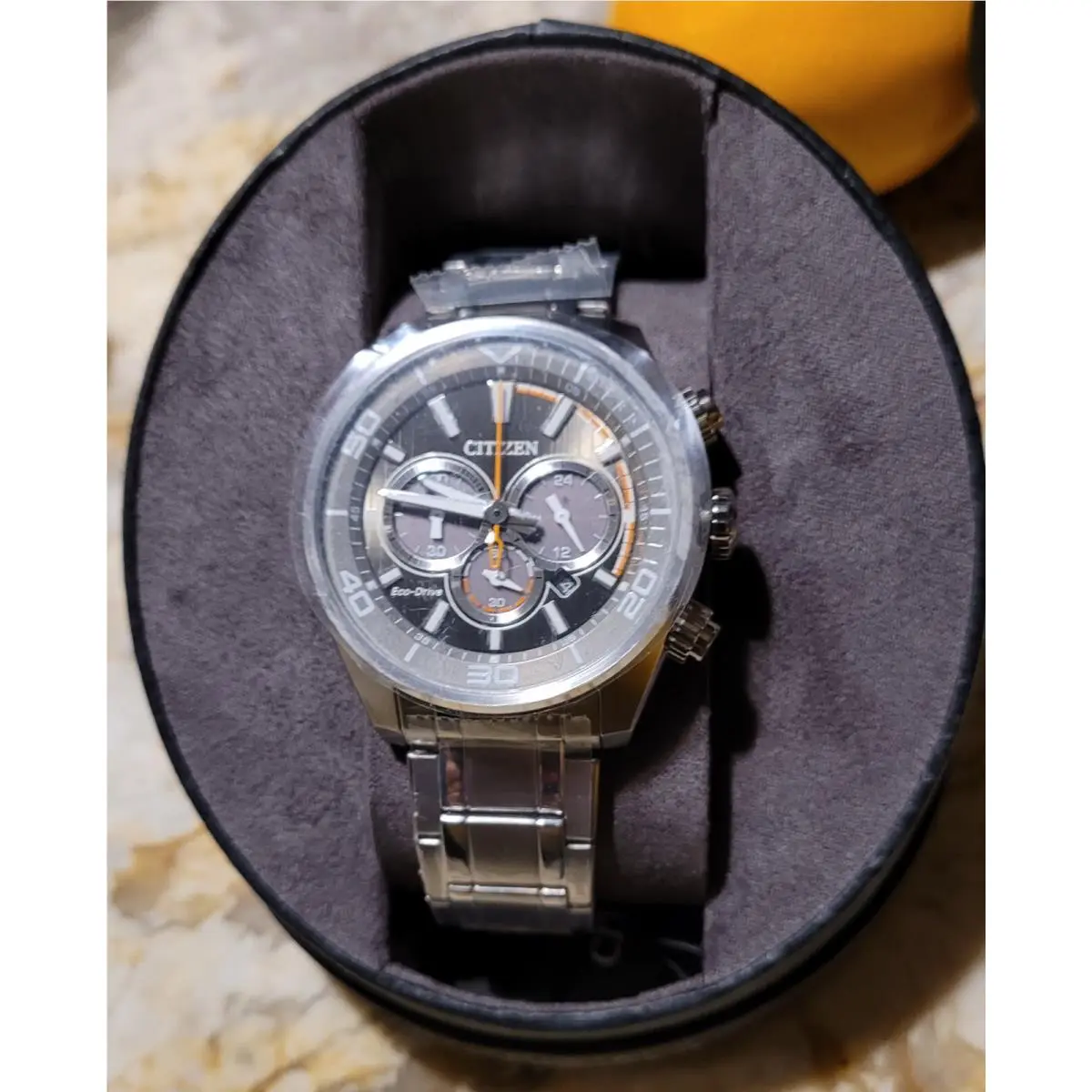 Men`s Chronograph Eco-drive Titanium Stainless Steel Watch by Citizen
