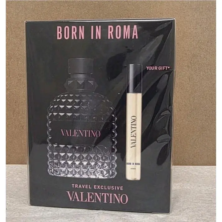 Uomo Born In Roma Men 2 Pc Set 3.4 Oz Edt Spray 0.33 Oz Spray by Valentino