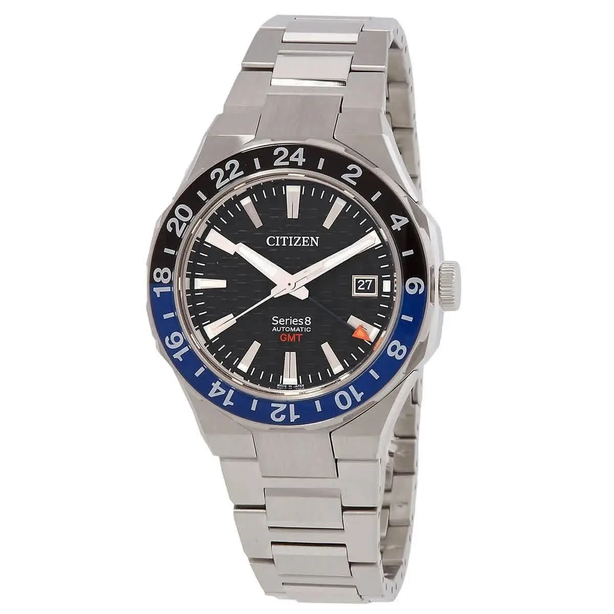 Series 8 Gmt Automatic Black Dial Batman Bezel Men`s Watch NB6031-56E by Citizen