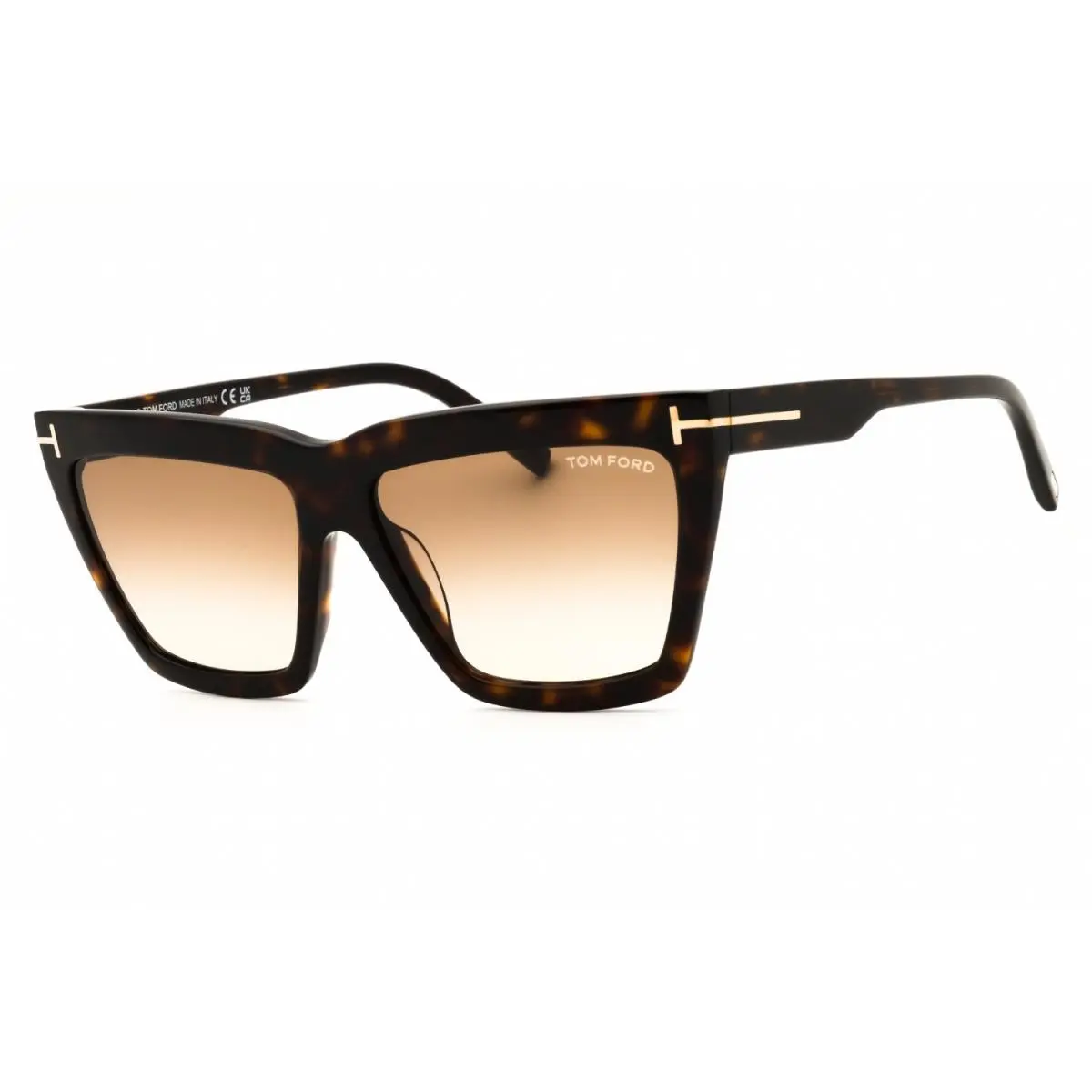 Tom Ford FT1110 52F Sunglasses Dark Havana Frame Gradient Brown Lenses 56mm