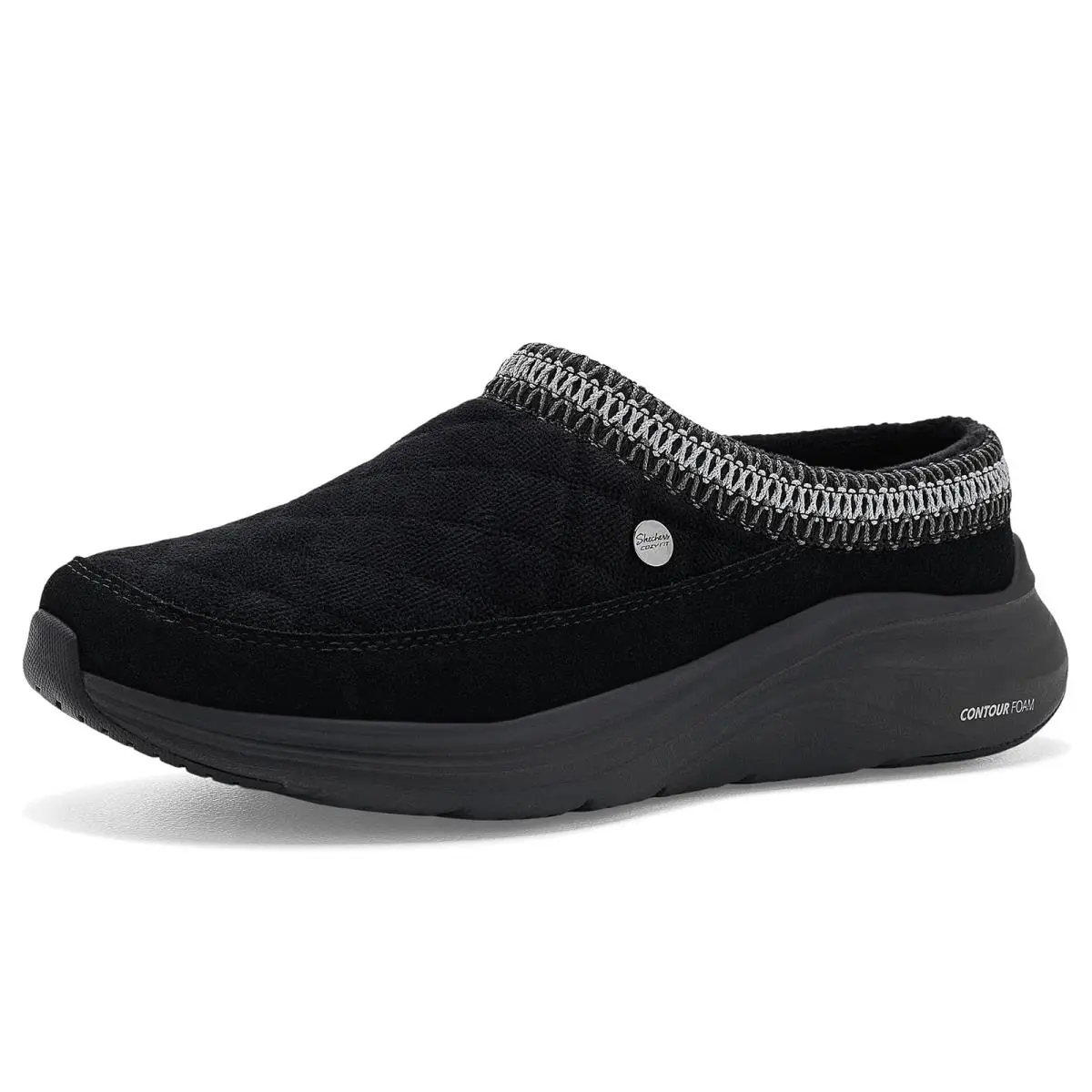 Woman`s Slippers  Contour Foam Boot - Cozy Cascade Black/Black by Skechers