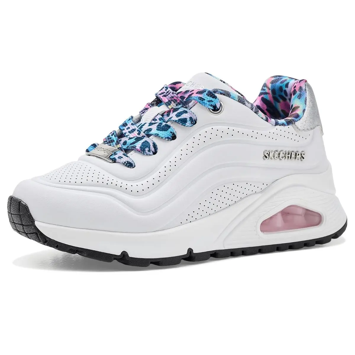 Girl`s Shoes  Kids Uno Gen1-Leopard Popstar 310931L Little Kid/big Kid White by Skechers