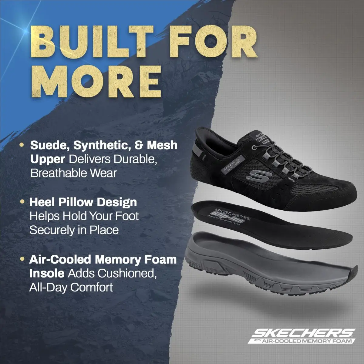Skechers shoes - 237450 ww - 237450WW - black charcoal 3