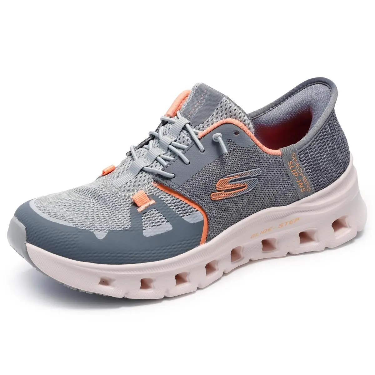 Women`s Work Glide Step Pro SR Edrura Hands Freee Bungee gray orange by Skechers