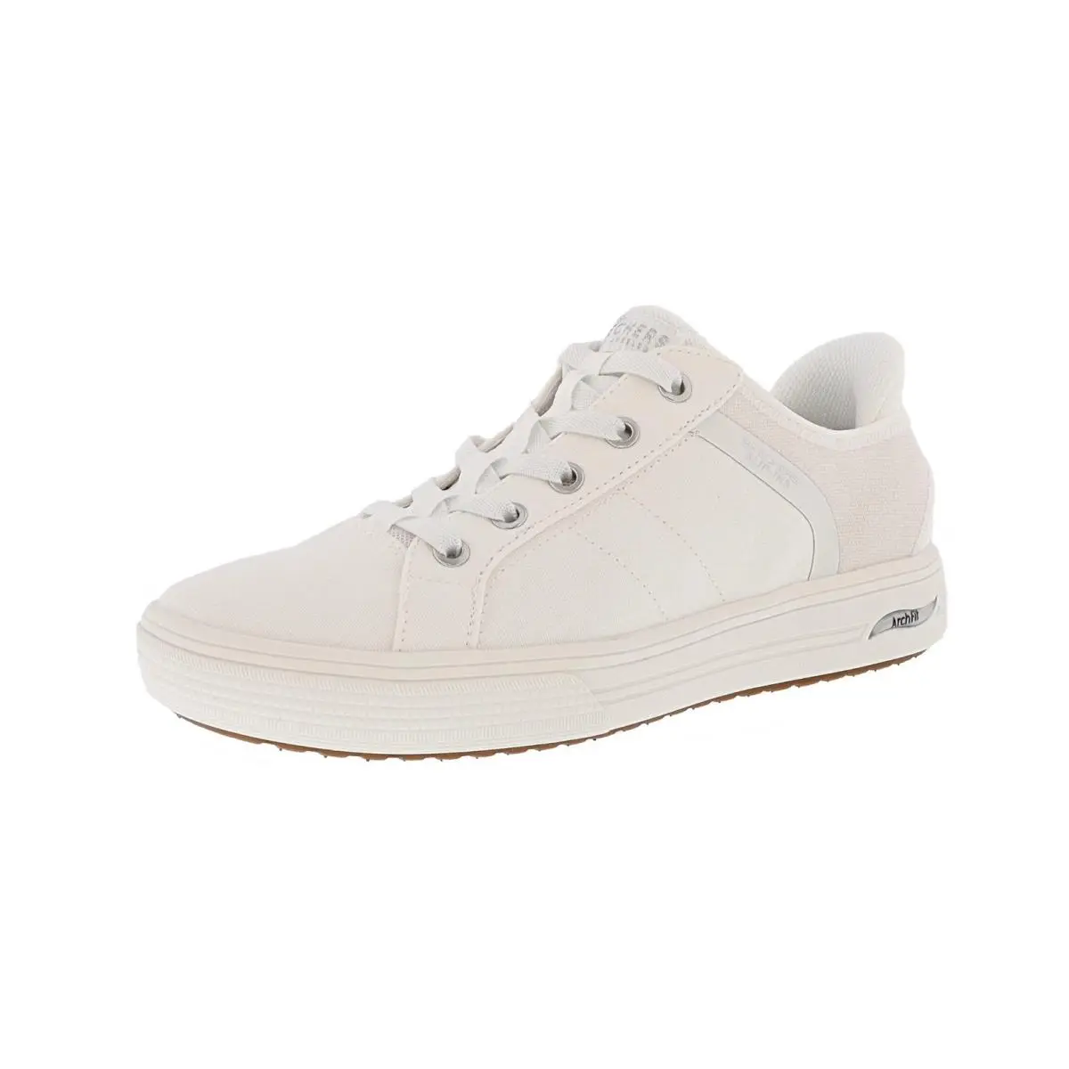 Women`s Arch Fit Arcade- Forever Cozy 177205/WHT Canvas Upper Shoes WHITE / WHITE by Skechers