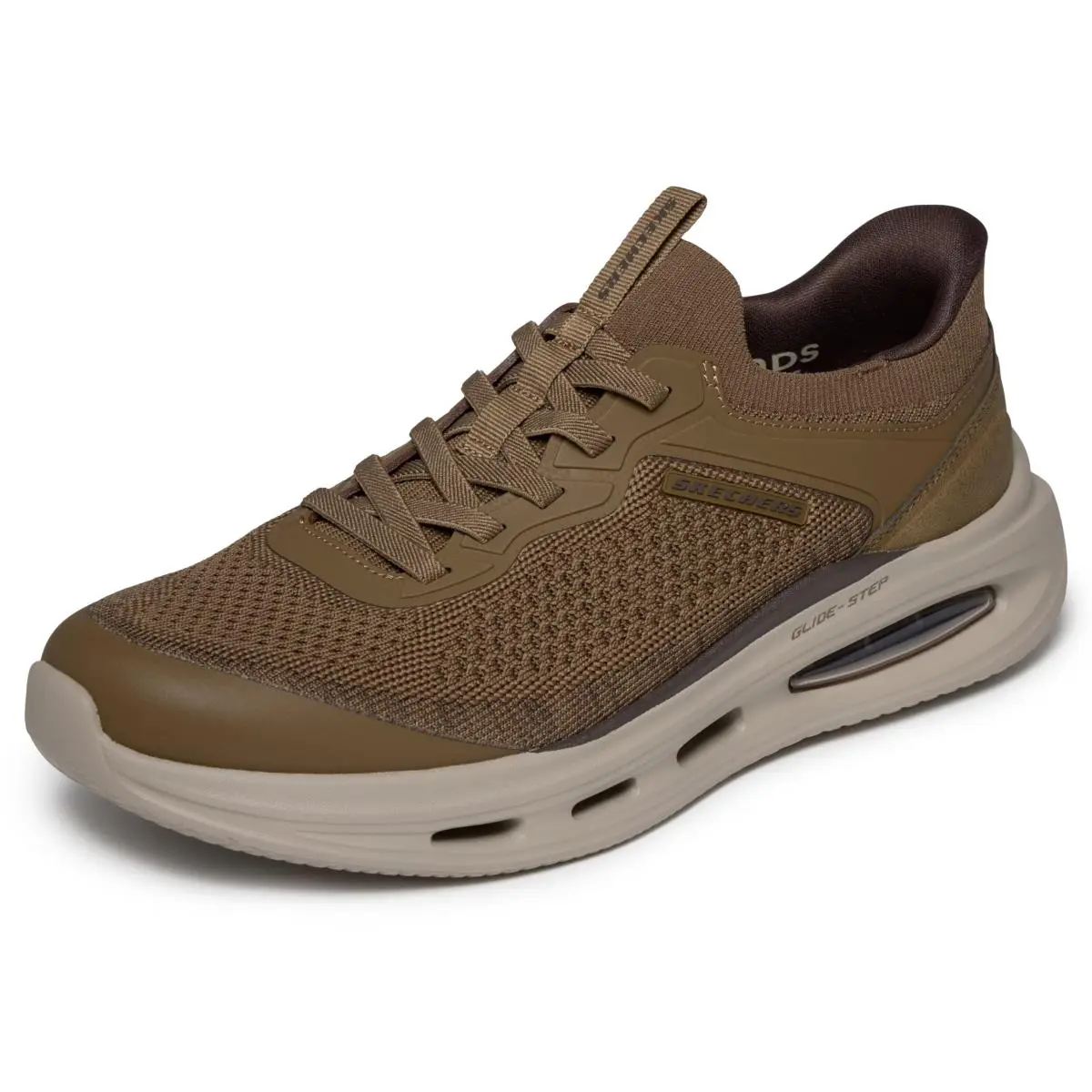 Skechers Men`s Knitted Bungee Lace Slip-on Sneakers