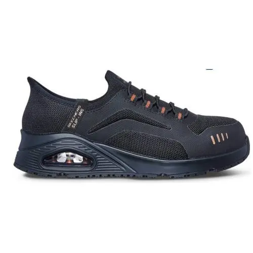 Skechers Women`s Black Carbon Toe Esd SR Slip-in Memory Foam Work 108217/BLK - Black
