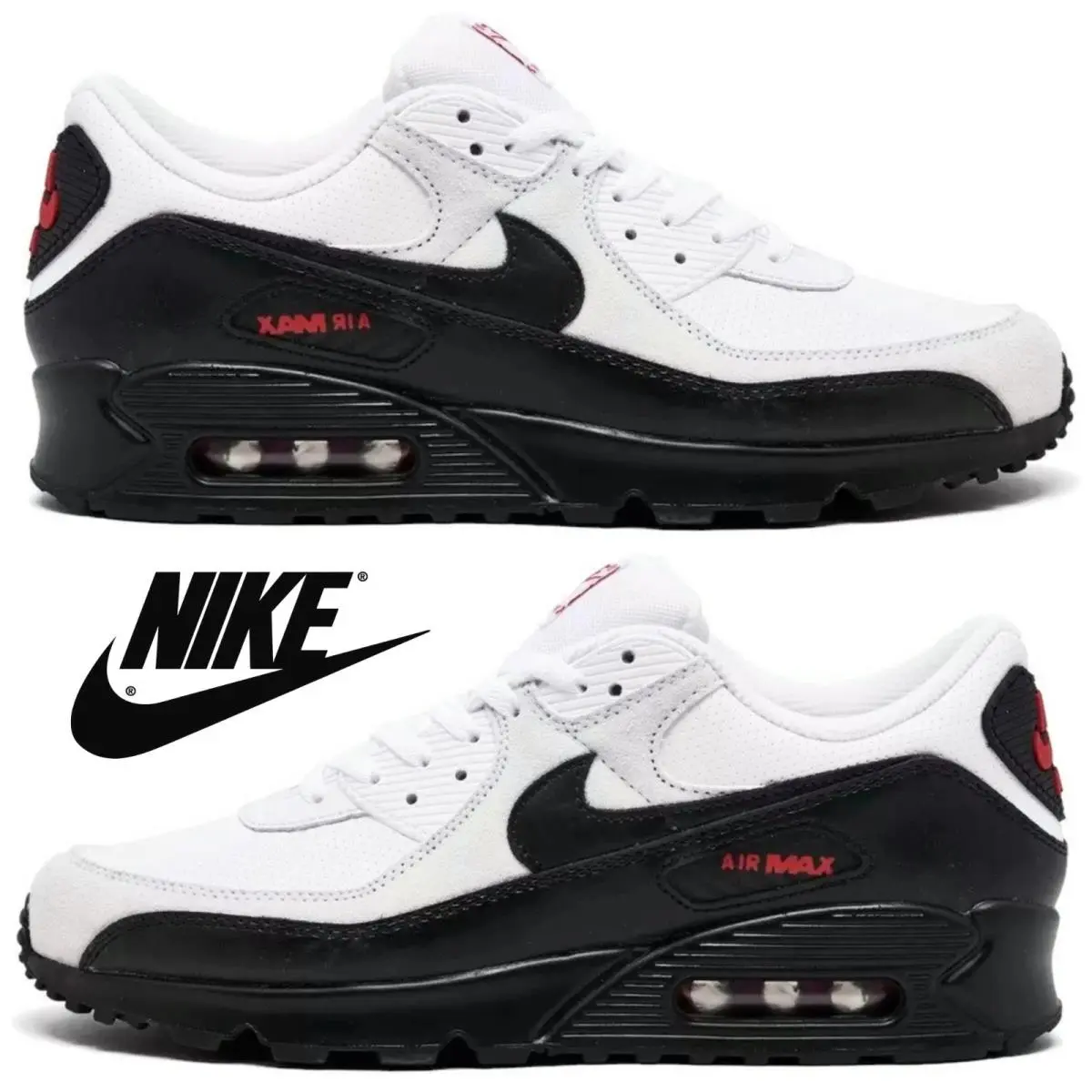 Nike shoes - Nike Air Max 90 - Air Max - White, Maufacturer: White/Black/University Red 27