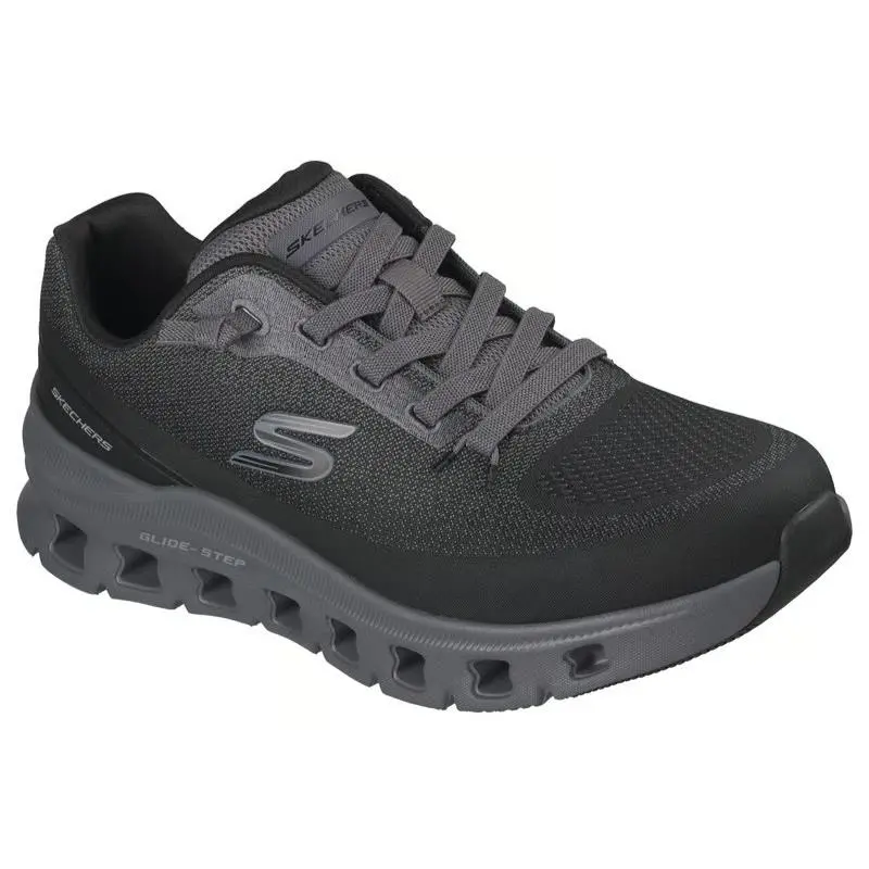 Mens  Glide Step Pro Waverra Black Charcoal Mesh Shoes Wide by Skechers