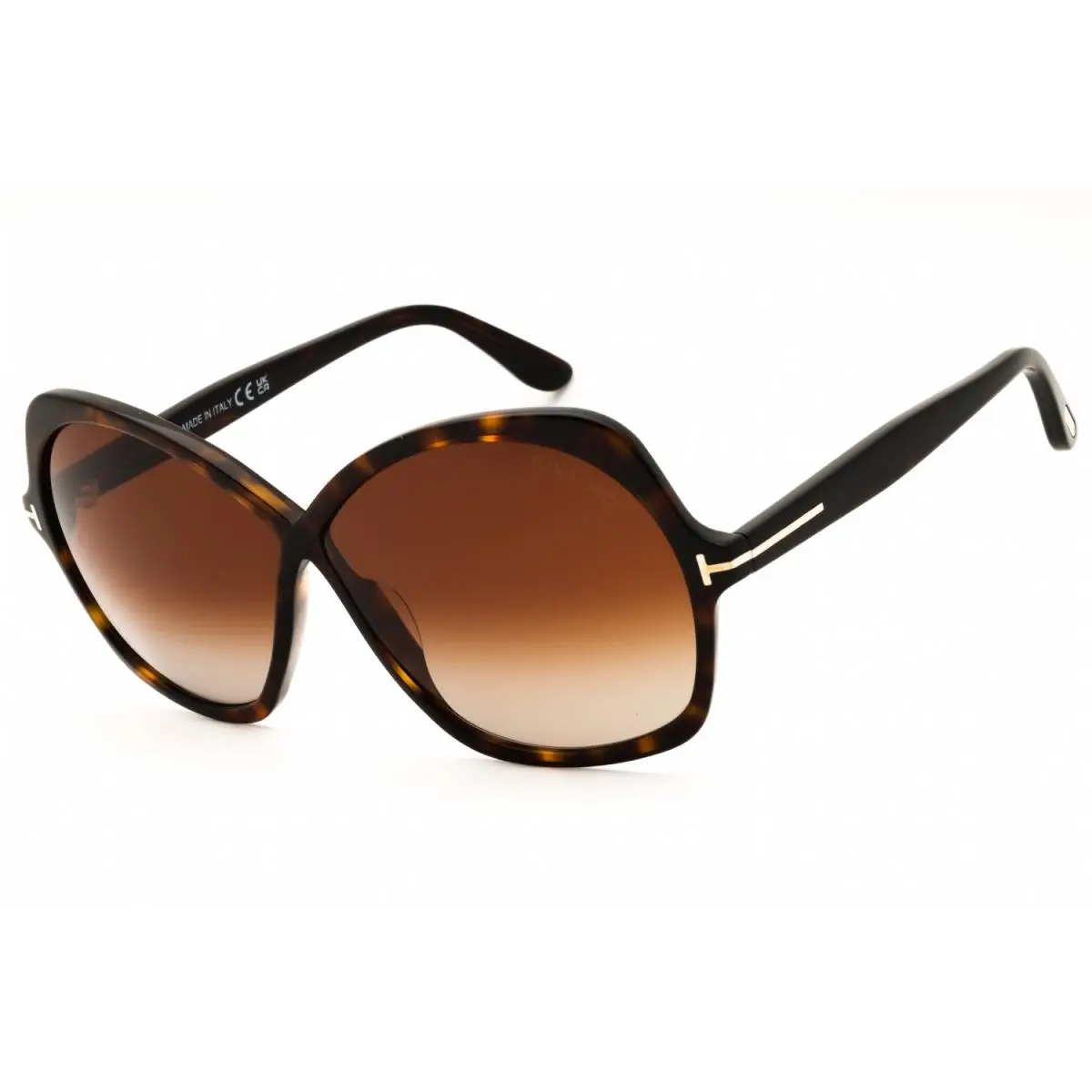 FT1013 52F Sunglasses Dark Havana Frame Gradient Brown Lenses 64mm by Tom Ford