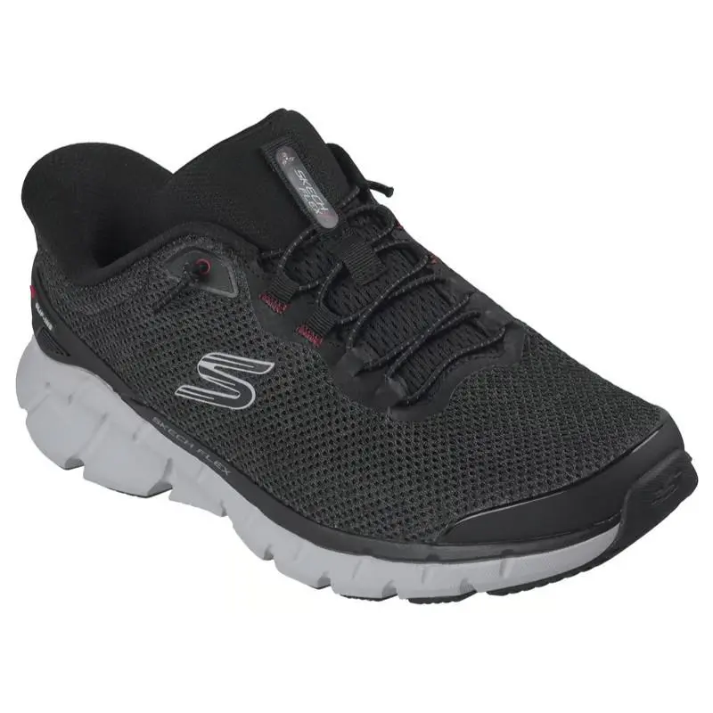 Mens Skechers Slip Ins Skech Flex 4.0 Black Gray Mesh Shoes