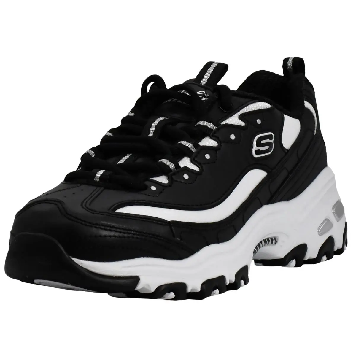 Women`s D`lites- Fresh Start Shoes Black/white 11 M black white by Skechers