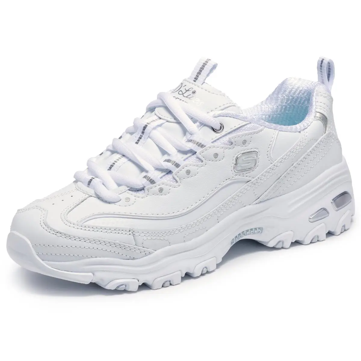 Women`s D`lites- Fresh Start Shoes Black/white 11 M white silver by Skechers