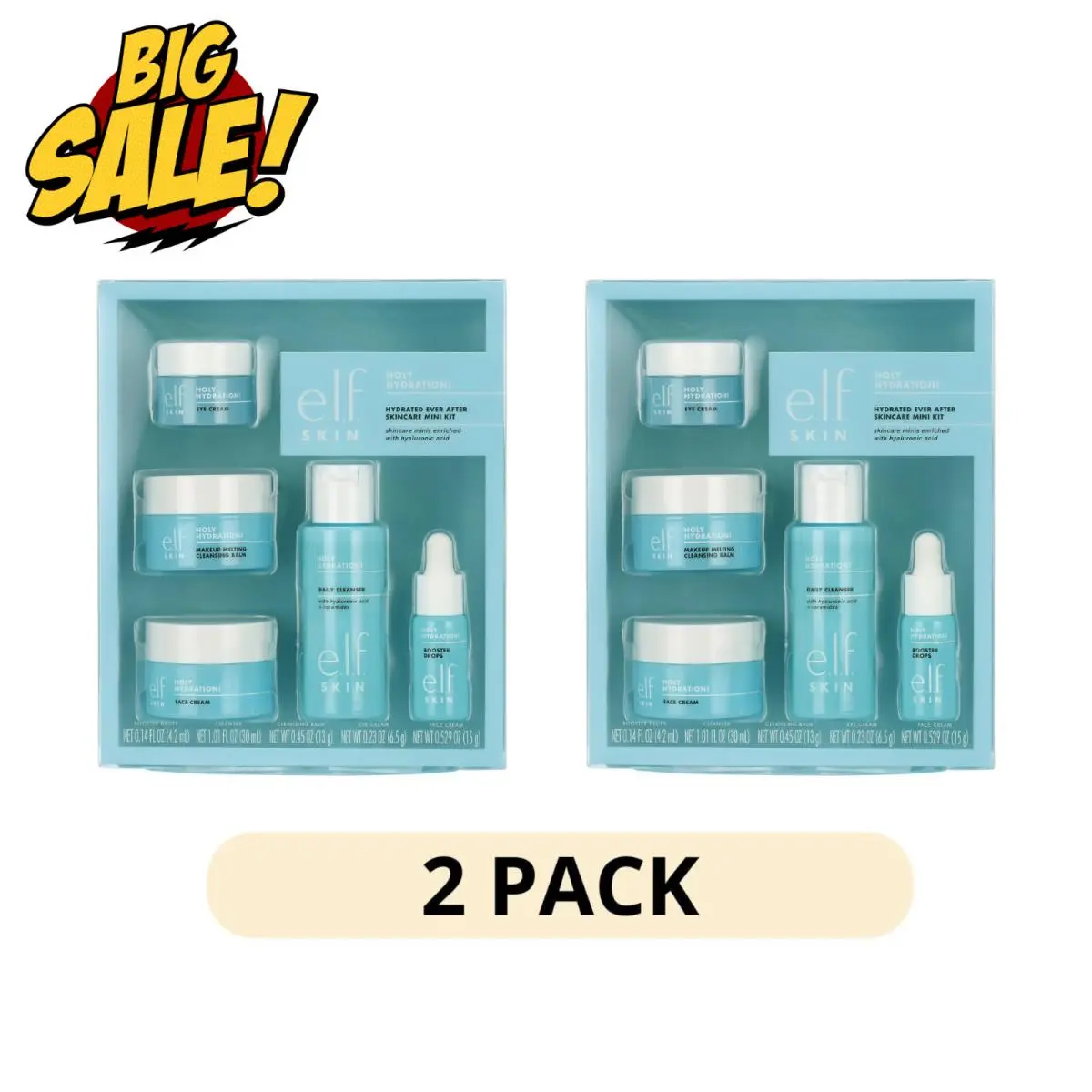 2Pk E.l.f. Hydrated Ever After Skin Mini Kit Travel Size Hydrating Skincare Set by e.l.f. Cosmetics