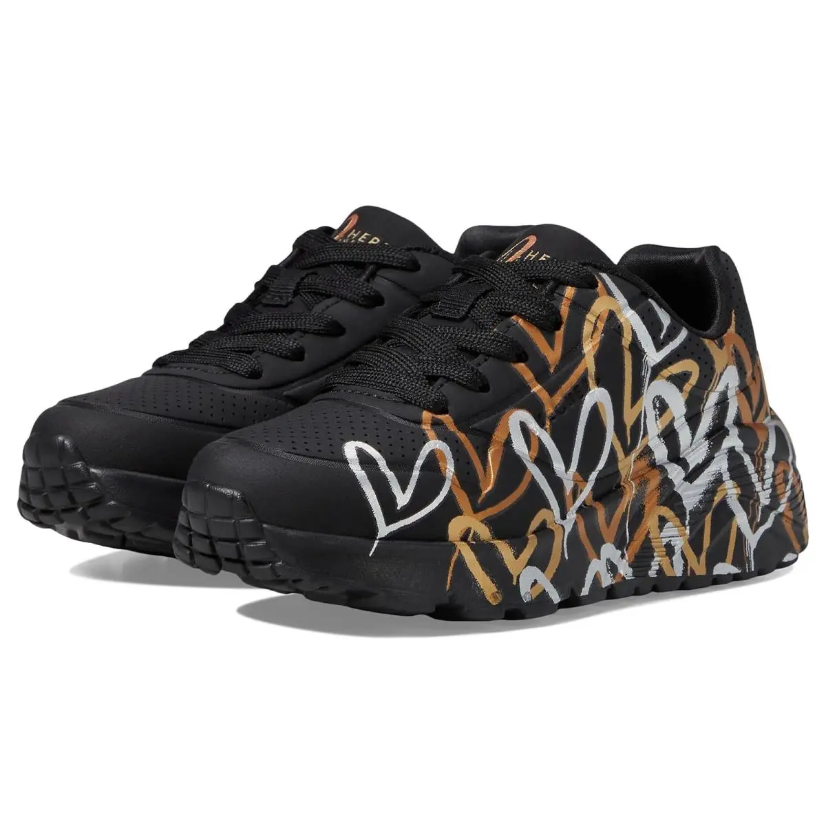 Girl`s Shoes  Kids Uno Lite - Metallic Love 314067L Little Kid/big Kid by Skechers