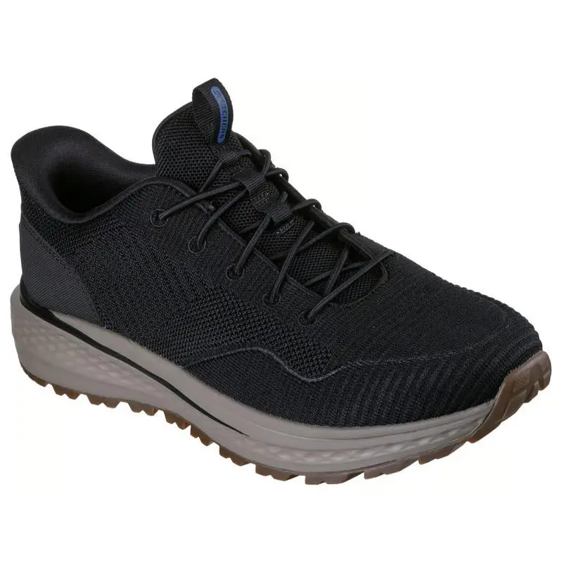 Mens  Slip Ins Relaxed Fit Slade Ultra Renwick Black Knit Shoes Medium by Skechers
