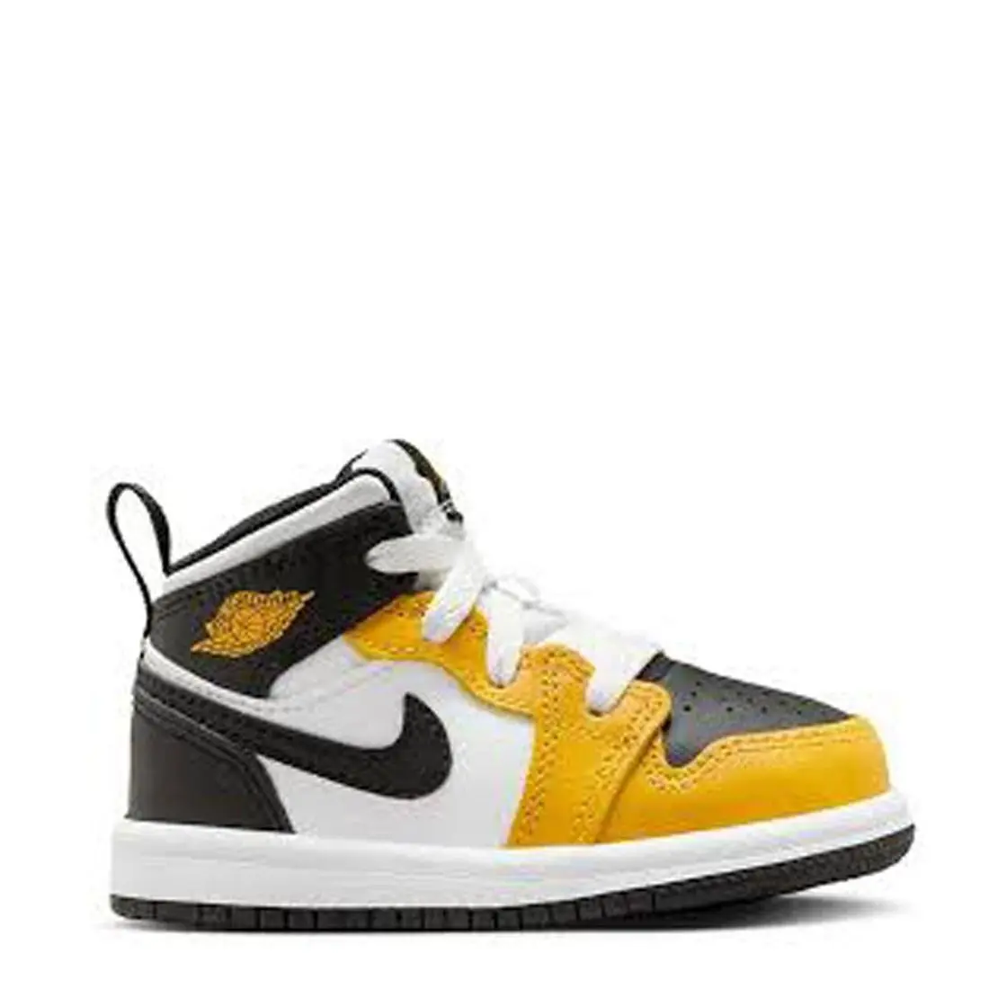 Air Jordan 1 Mid TD Toddler Shoes Yellow Ochre Black White DQ8425-701 by Nike
