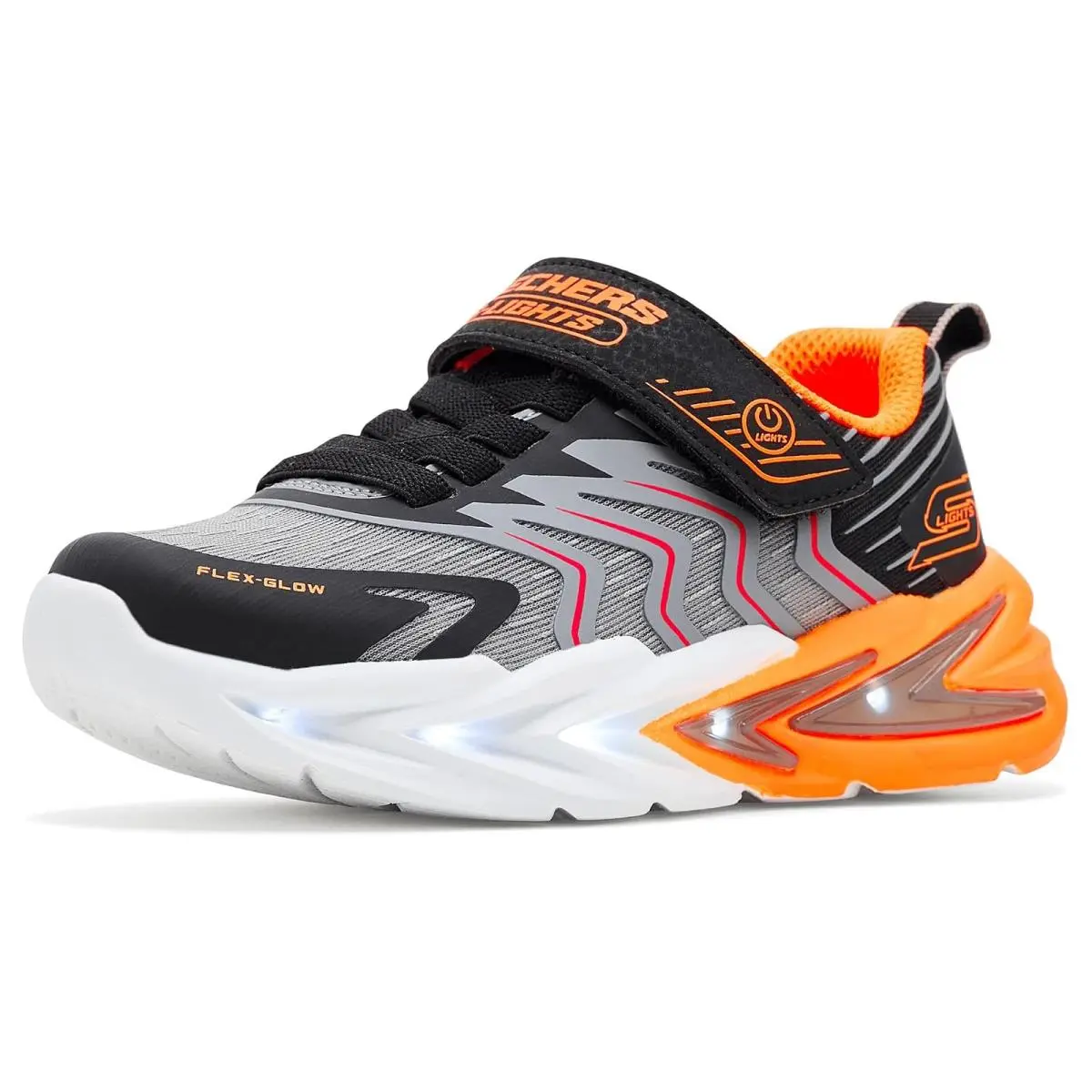 Boy`s Shoes  Kids Flex-glow Ultra 400141L Little Kid/big Kid Black/Charcoal by Skechers