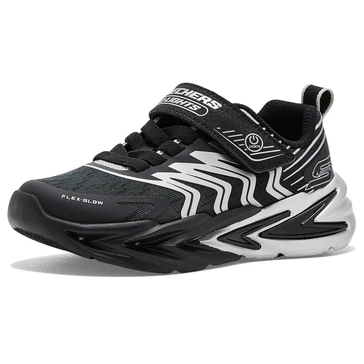 Boy`s Shoes  Kids Flex-glow Ultra 400141L Little Kid/big Kid Black/Silver by Skechers