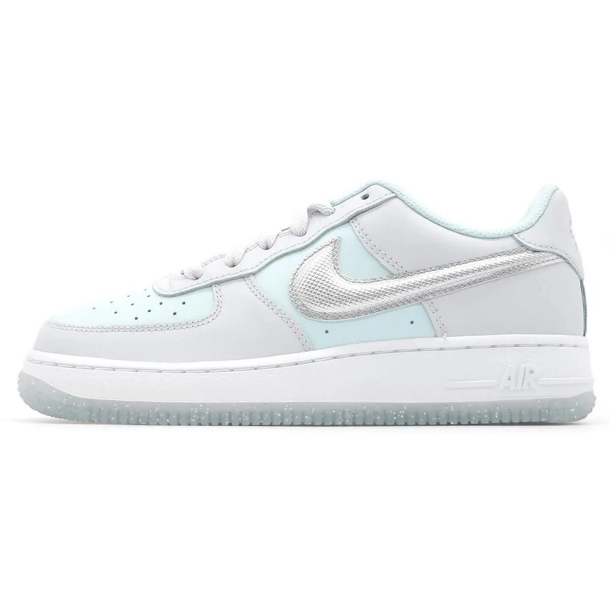 Nike Kids` Air Force 1 Shoes - Pure Platinum/Glacier Blue/Metallic Silver