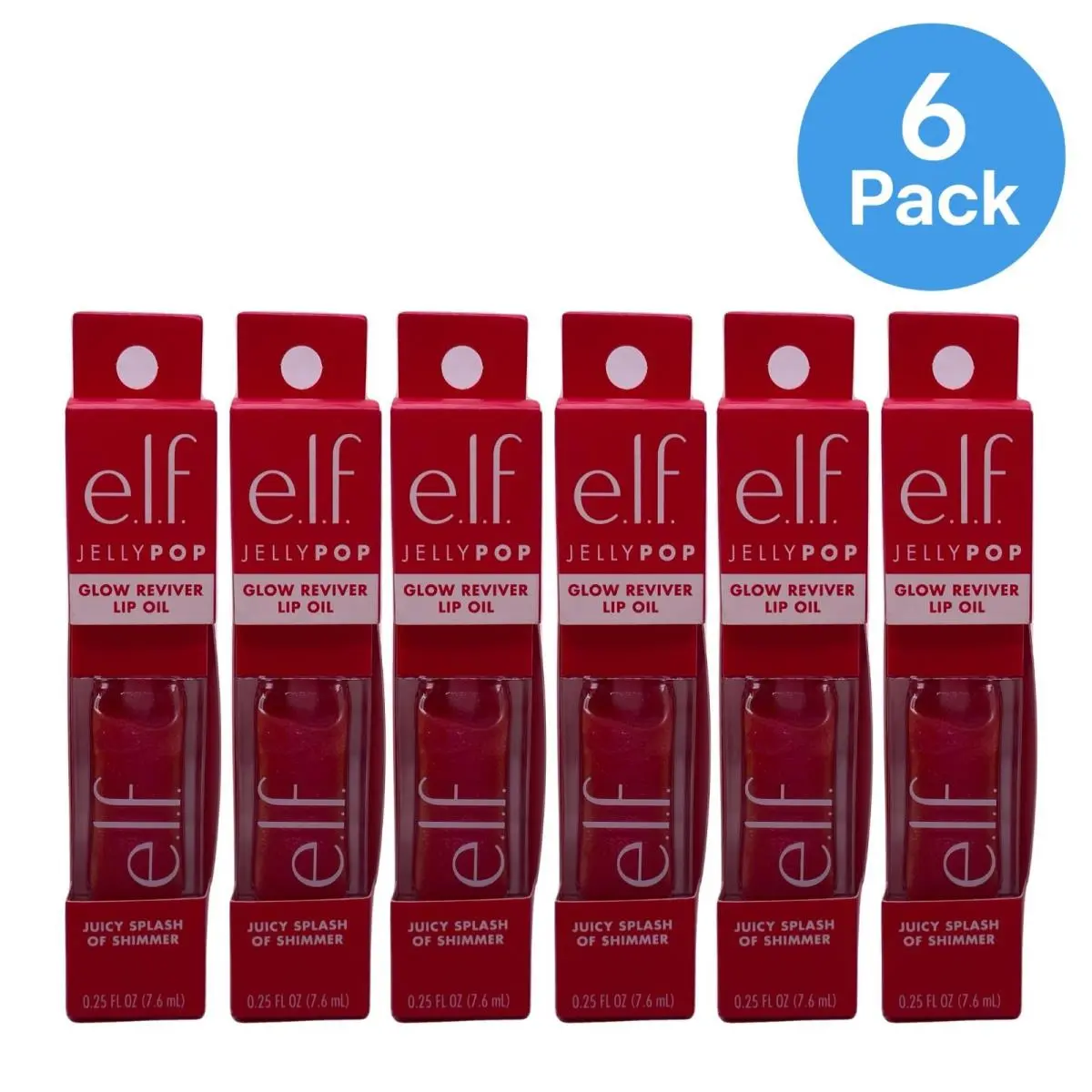 E.l.f. Jelly Pop Glow Reviver Lip Oil Juicy Splash 0.25 fl oz 6 Pack