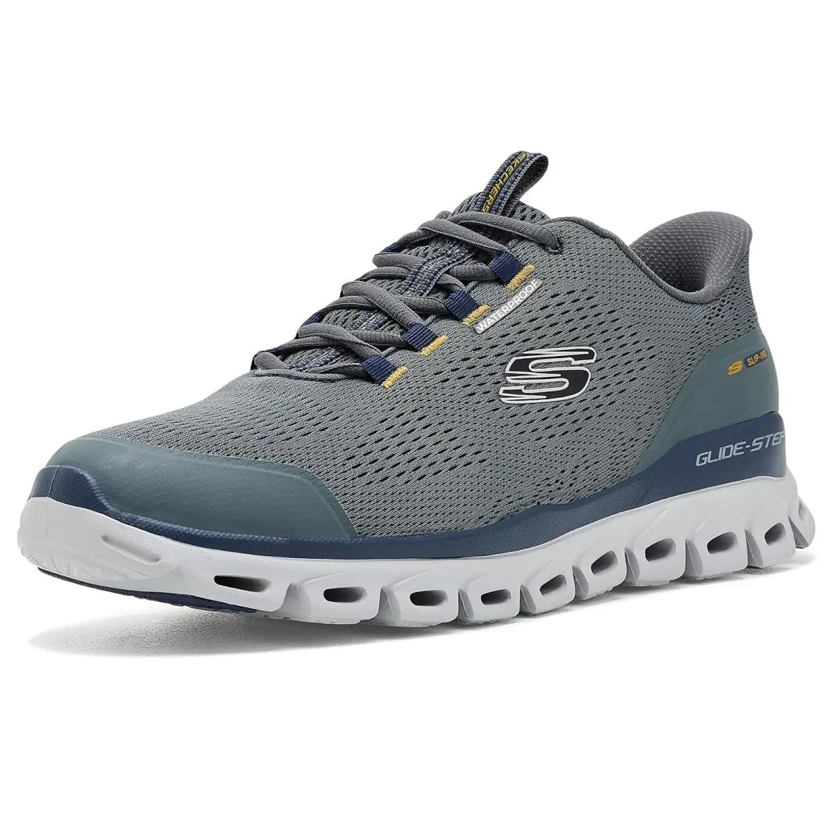 Man`s Shoes  Waterproof Glide-step Sorran Hands-free Slip Gray/Multi by Skechers