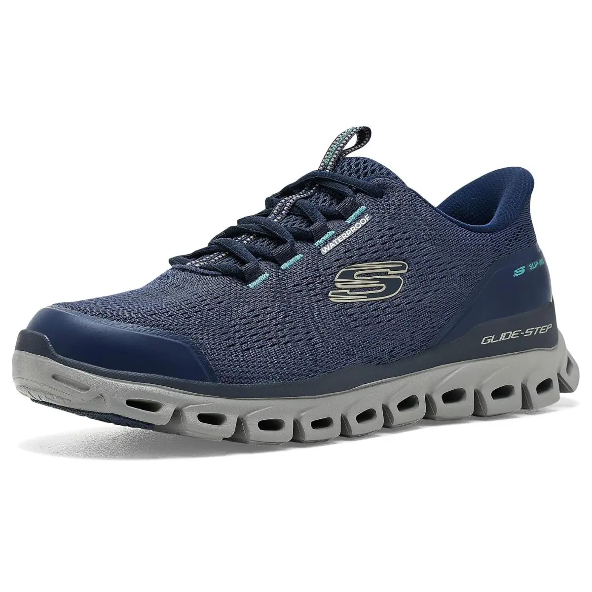 Man`s Shoes  Waterproof Glide-step Sorran Hands-free Slip Navy/Multi by Skechers