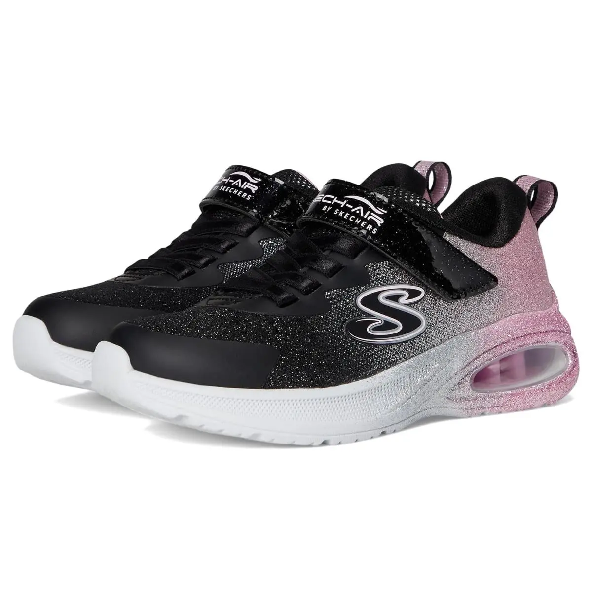 Girl`s Shoes Skechers Kids Microspec Max Advance 303859L Little Kid/big Kid - Black/Rosegold